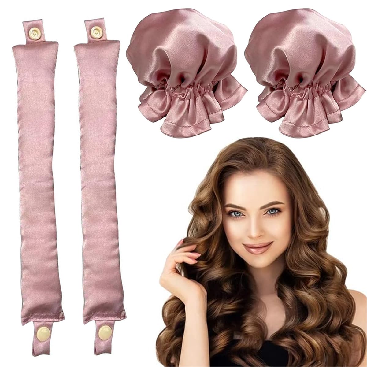 MAYCREATE 2Sets Satin Heatless Hair Curler, Hair Rollers for Heatless Curls with Hair Caps, Soft Curling Rod Headband for Long Hair Can Sleep in Overnight, DIY Hairstyling Tools MAYCREATE 2Sets Satin Heatless Hair Curler, Hair Rollers for Heatless Curls with Hair Caps, Soft Curling Rod Headband for Long Hair Can Sleep in Overnight, DIY Hairstyling Tools
